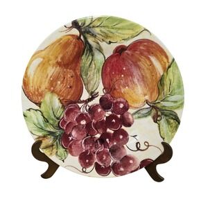Fruit Pier 1 Hand Painted Earthware Salad Plate Fruit Made in Italy Discontinued